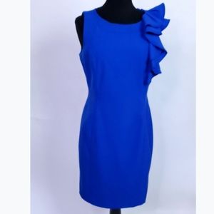 Calvin Klein Blue Fitted Formal Dress (Size: 10)